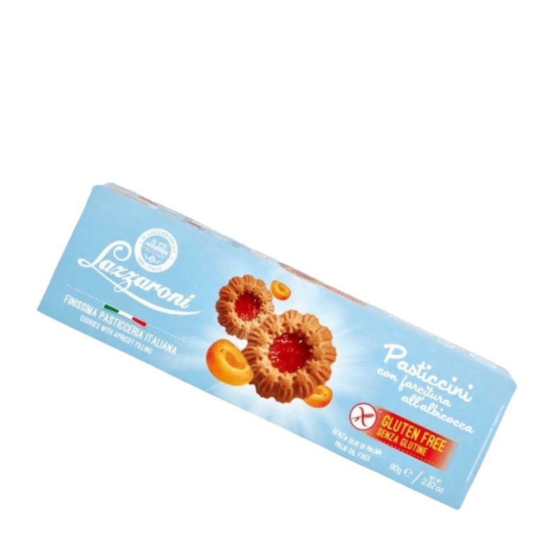 GALLETAS RELLENAS ALBARICOQUE LAZZARONI 80G