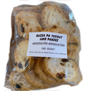 BOLSA PAN TOSTADO CON PASAS 100G