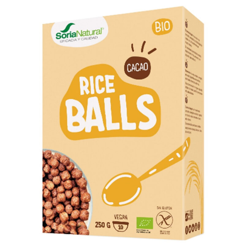 CEREALES RICE BALLS ARROZ INTEGRAL Y CACAO SORIA NATURAL 250G