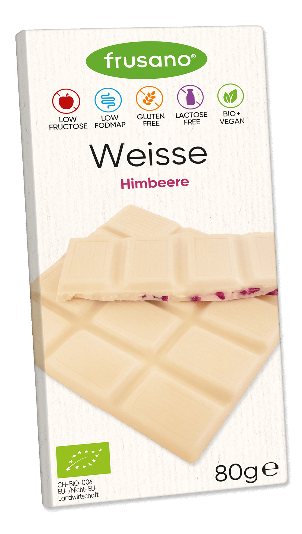 CHOCOLATE BLANCO (SIN LACTOSA) FRUSANO 80G